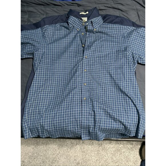 LL Bean Shirt Men's Wrinkle Resist Button Up XL REG Blue Short Sleeve Bundle 2 - Picture 1 of 6
